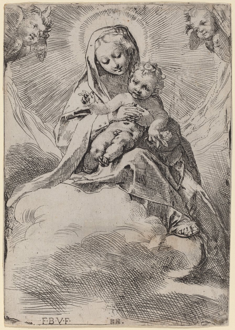 Madonna v oblacích od Federico Barocci