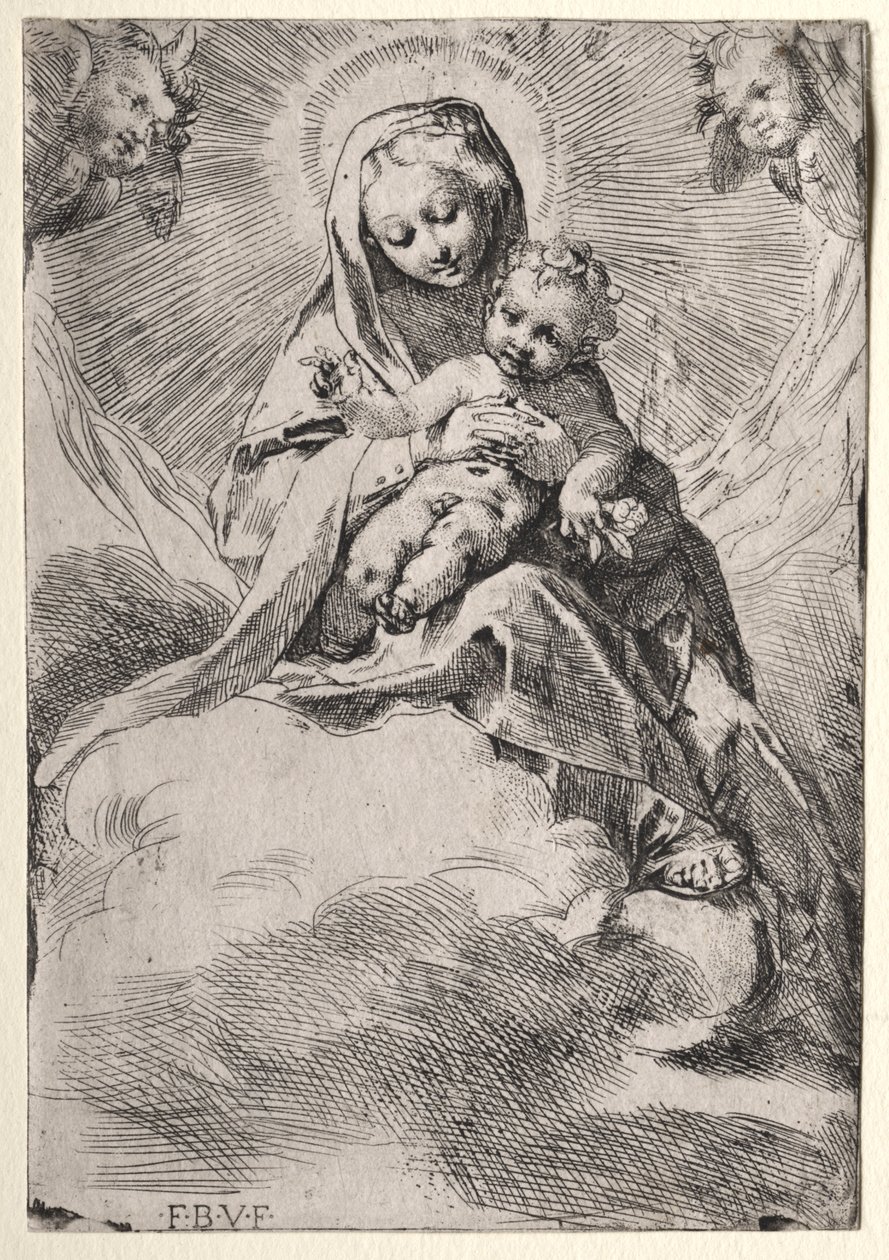 Madonna v oblacích od Federico Barocci