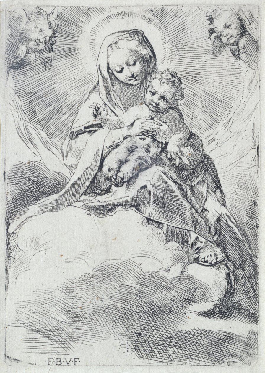 Madonna v oblacích od Federico Barocci