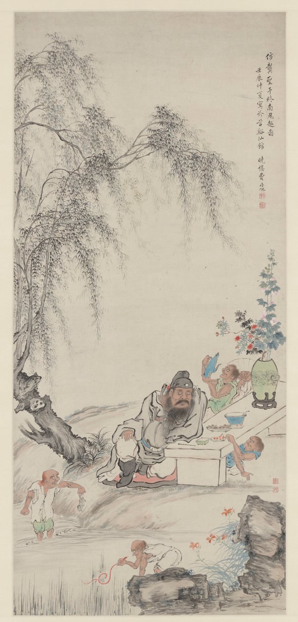 Zhong Kui a jeho asistenti pod vrbami od Fei Danxu