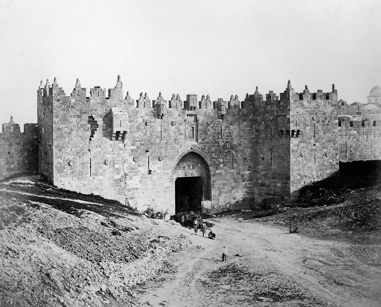 Damašská brána, Jeruzalém, 1857 od Felice Beato