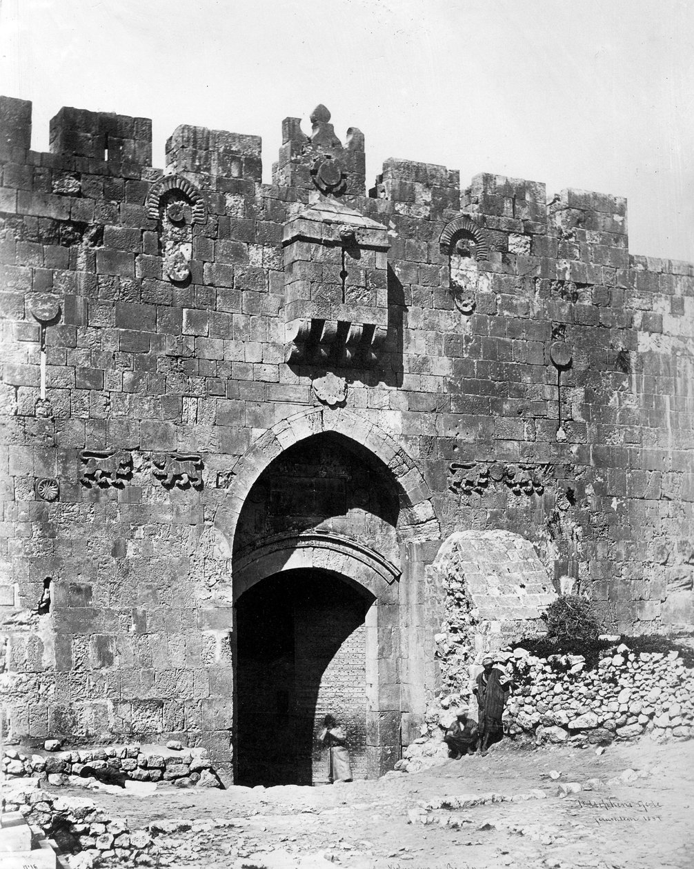 Lví brána, Jeruzalém, 1857 od Felice Beato