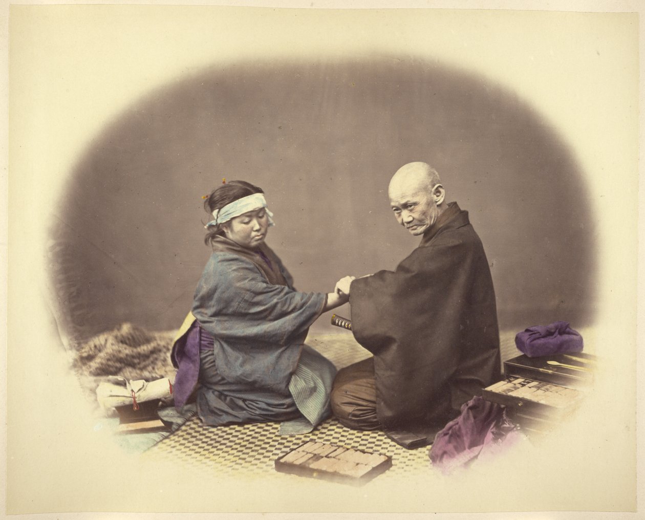 Japonský lékař a pacient od Felice Beato