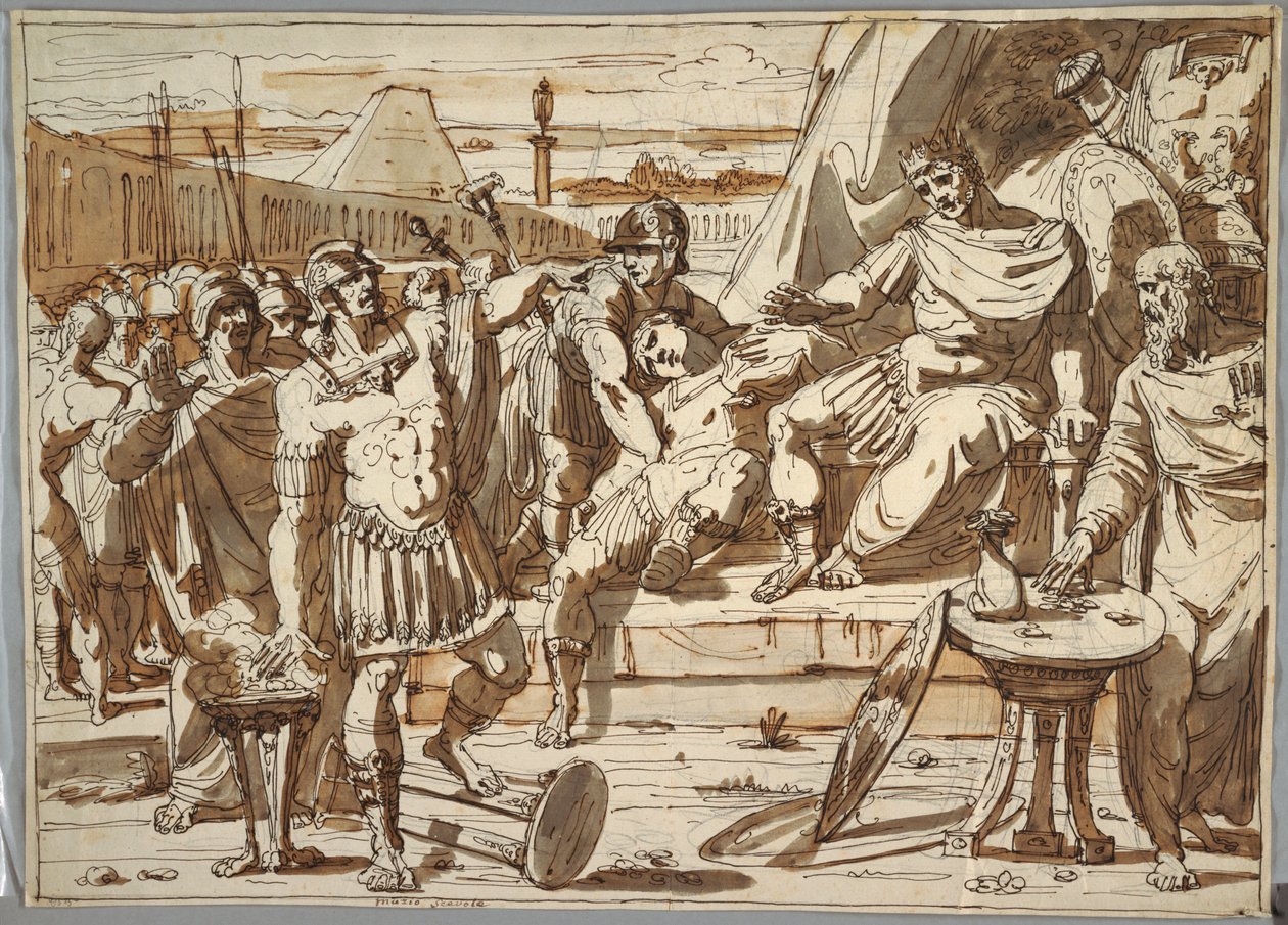 Caius Mucius Scaevola a Porsena od Felice Giani