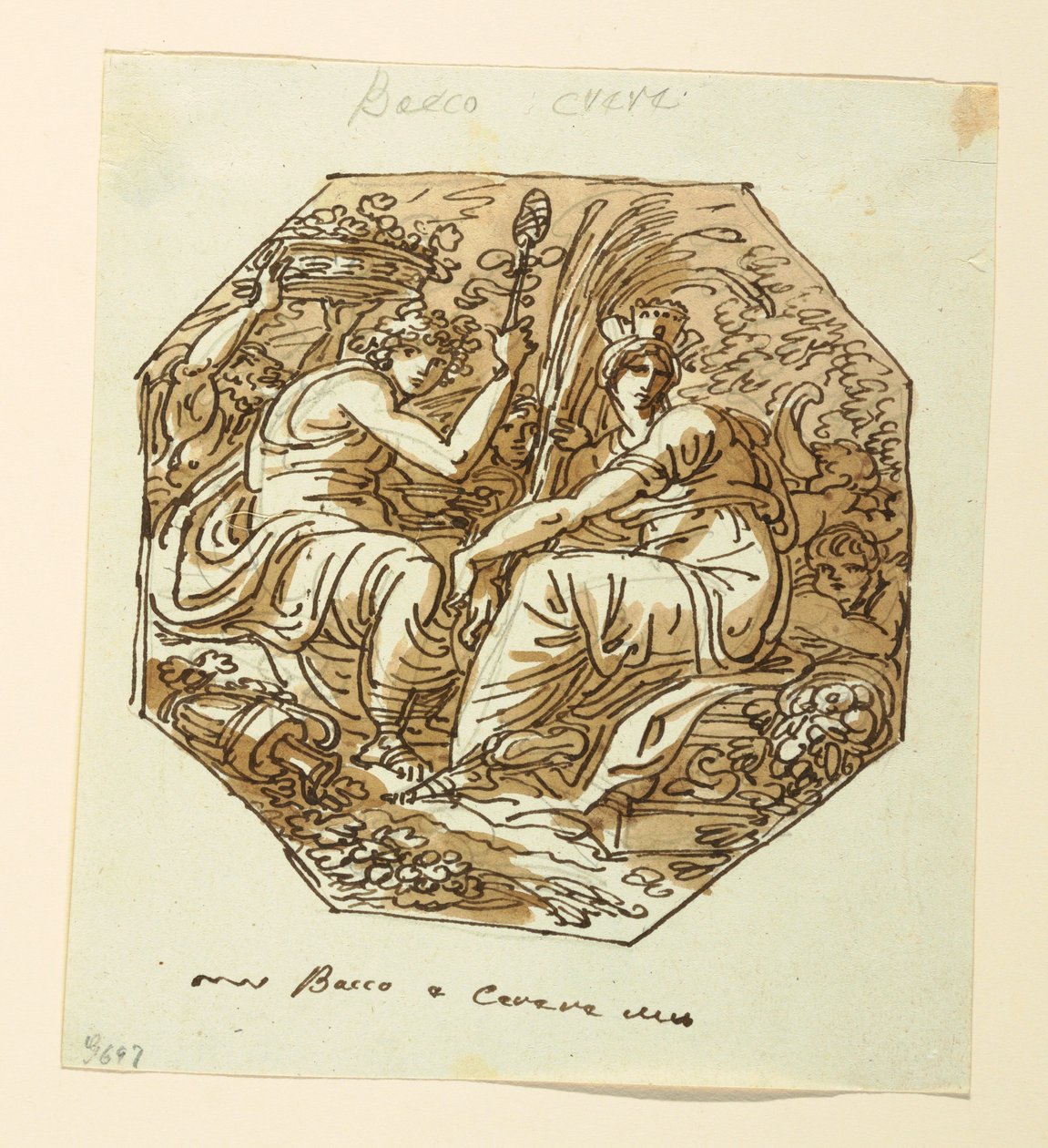 Kresba, Bacchus a Ceres od Felice Giani