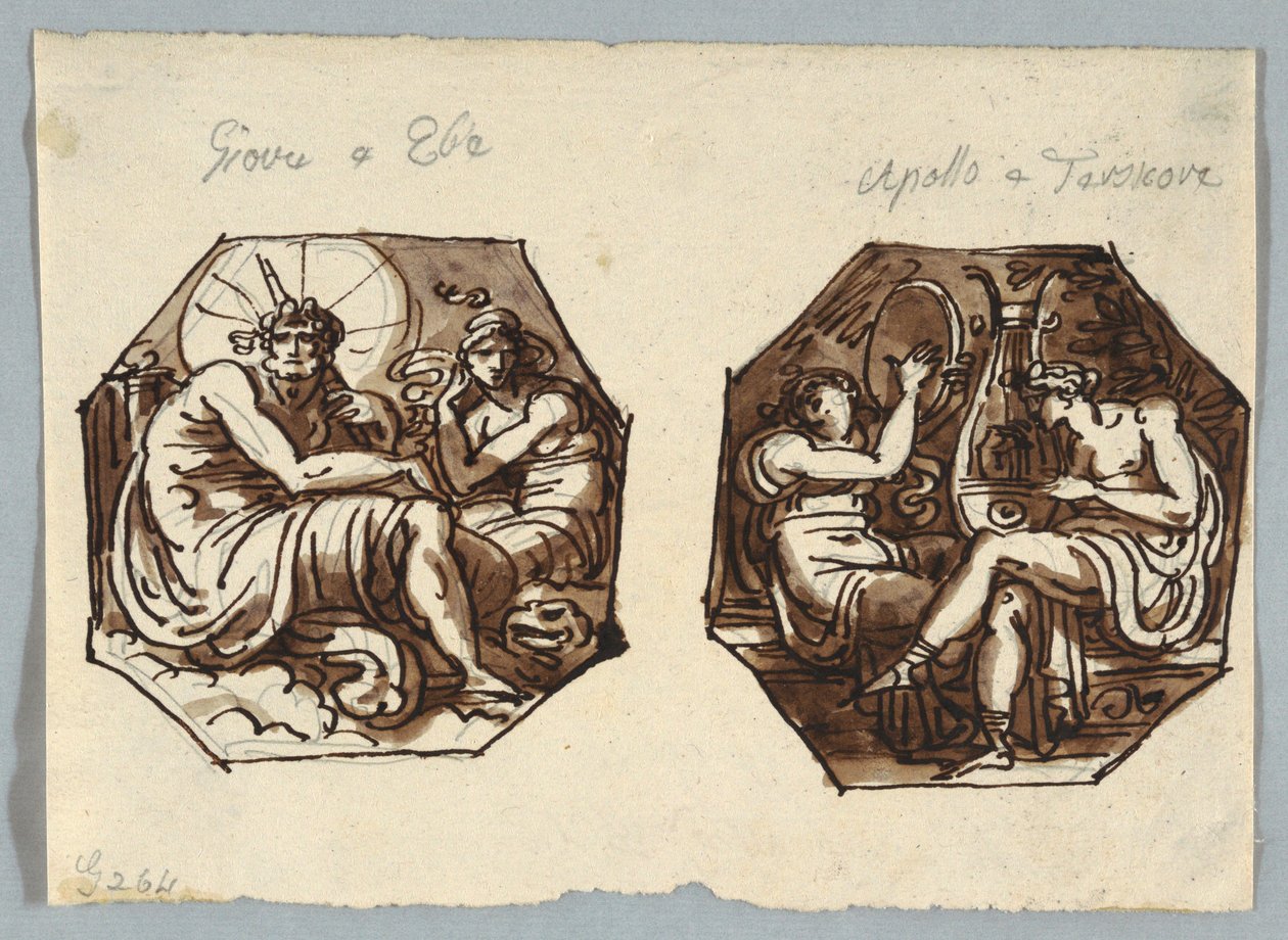 Jupiter a Hebe, Apollo a Terpsichore. od Felice Giani