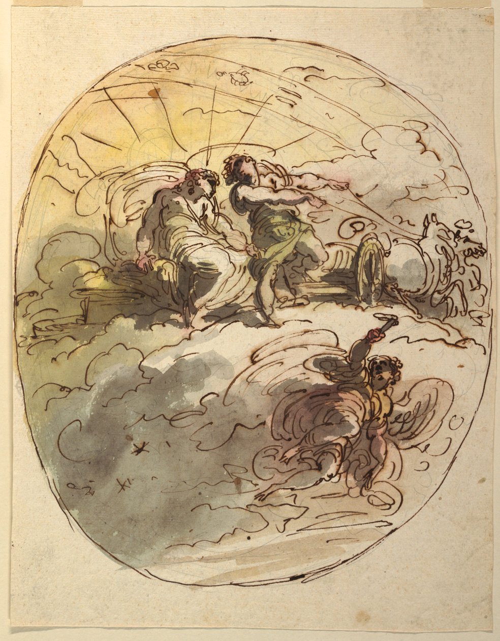 Phaeton nabízí Apollo Farewell od Felice Giani