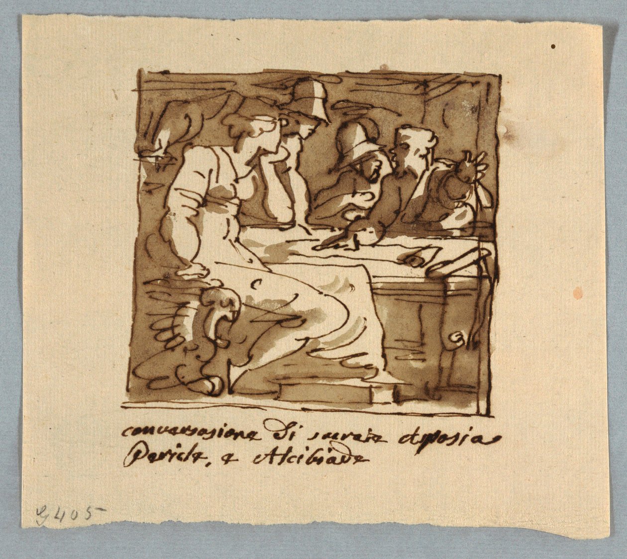 Sokrates, Perikles, Alkibiades, Aspasia v diskusi od Felice Giani