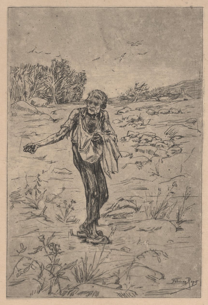 Rozsévač podobenství (lept) od Félicien Rops