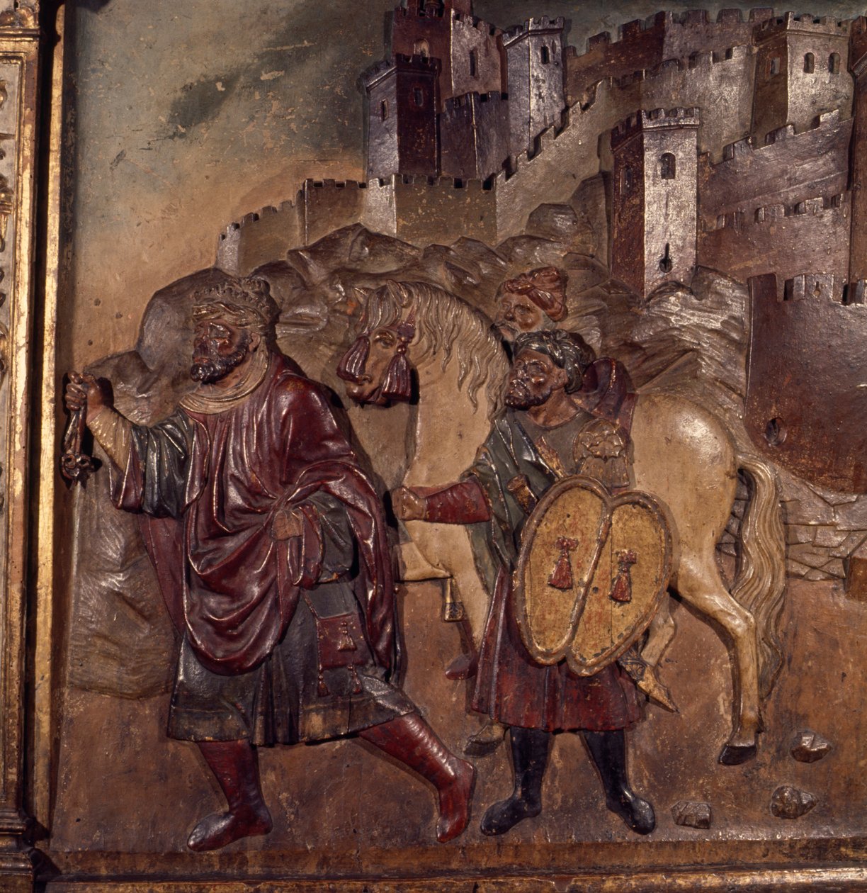 Poslední muslimský král Granady opouštějící město v roce 1492 (vyřezávané dřevo) od Felipe Bigarny or Vigarny