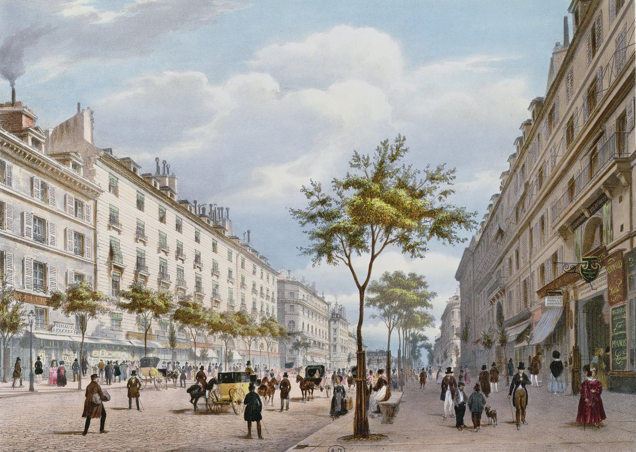 Boulevard des Italiens, kolem roku 1840 od Felix Benoist