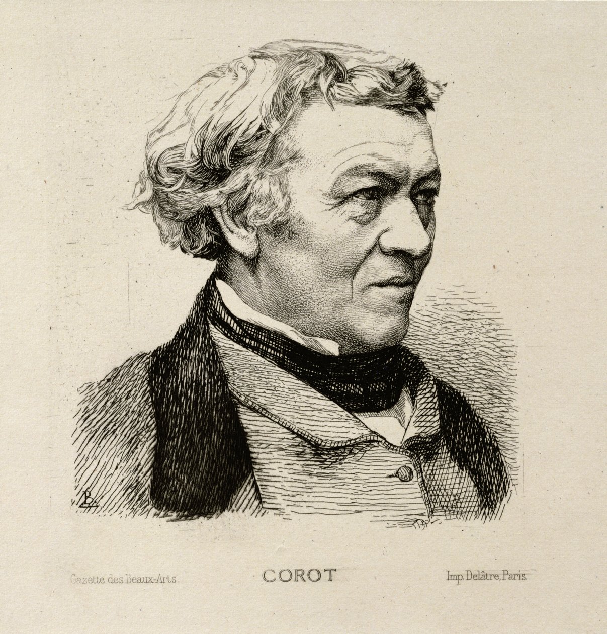 Portrét Camilla Corota (1796-1875) 1861 od Felix Bracquemond