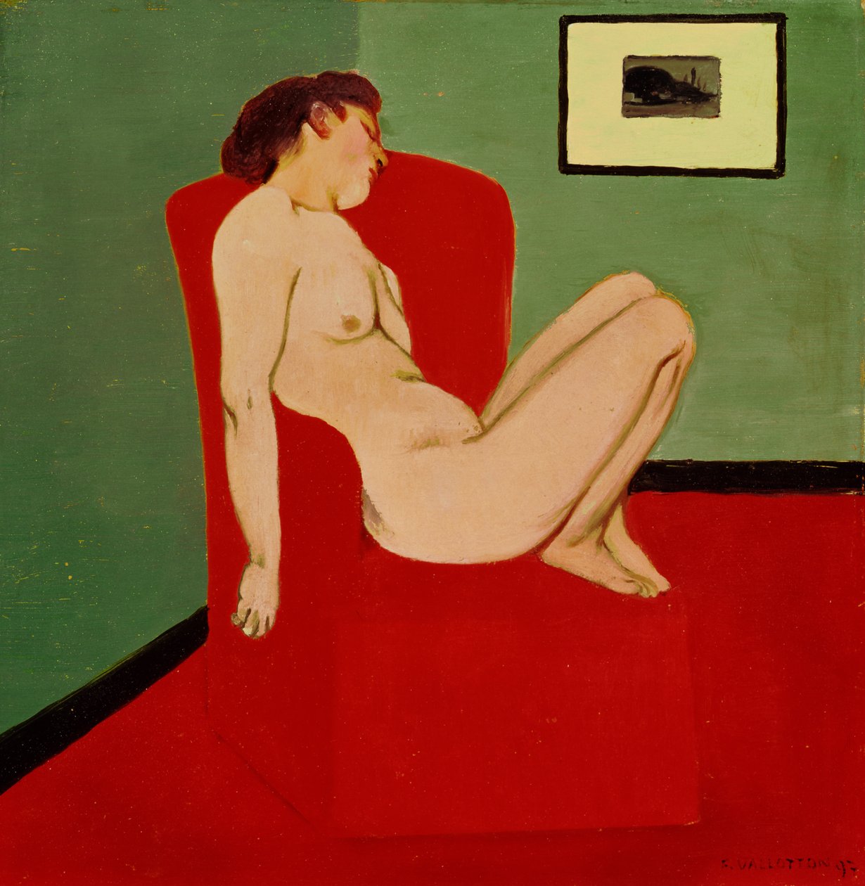 Sedící ženský akt od Felix Edouard Vallotton
