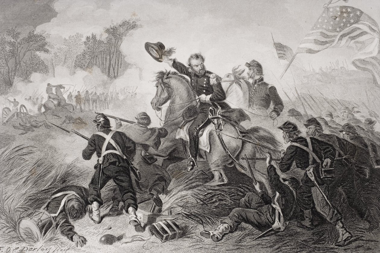 Útok generála Lyona (1818-61) v bitvě u Wilson
