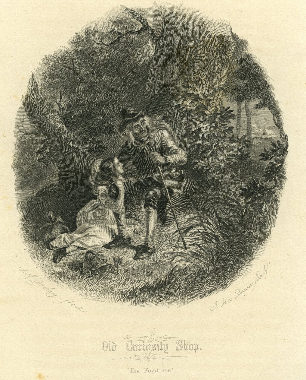 Old Curiosity Shop: The Fugitives, vyryl Joseph Ives Pease (1809-83), 1868 od Felix Octavius Carr Darley