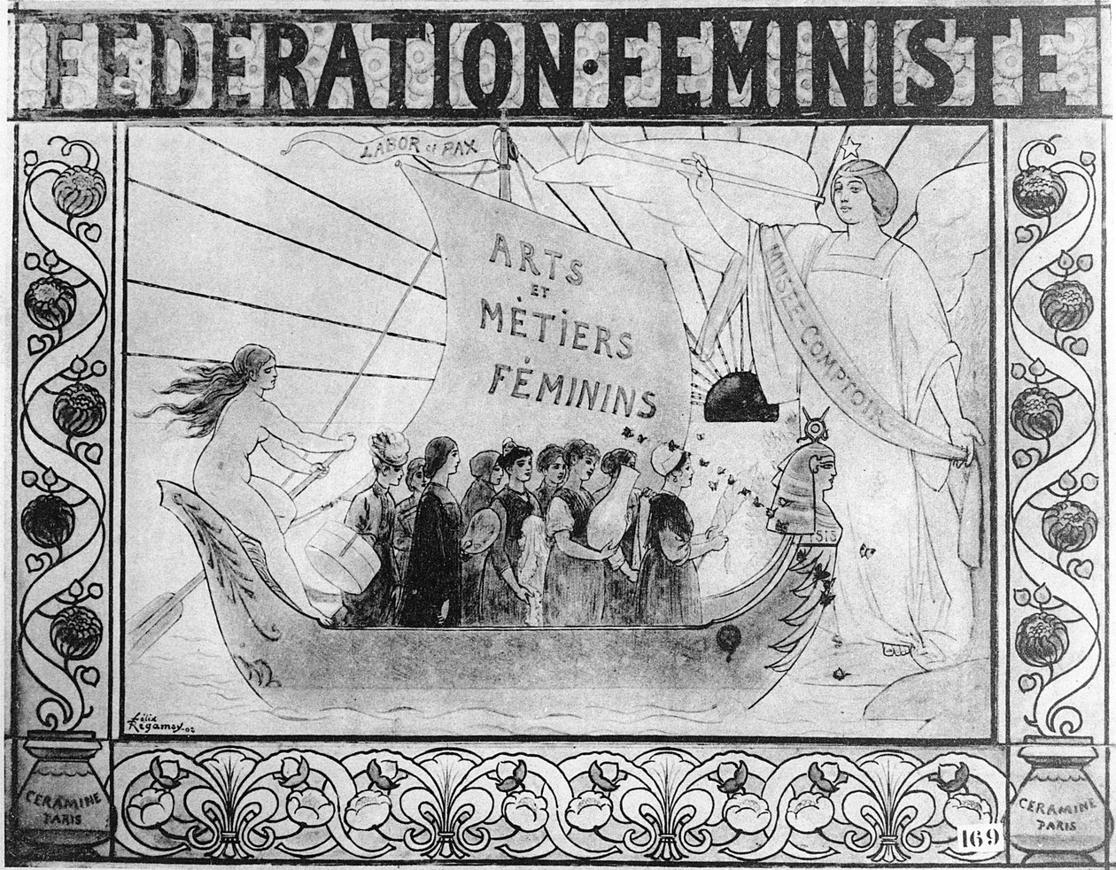 Plakát inzerující Feministickou federaci, vytištěný Ceramine, Paříž, 1902 od Felix Regamey