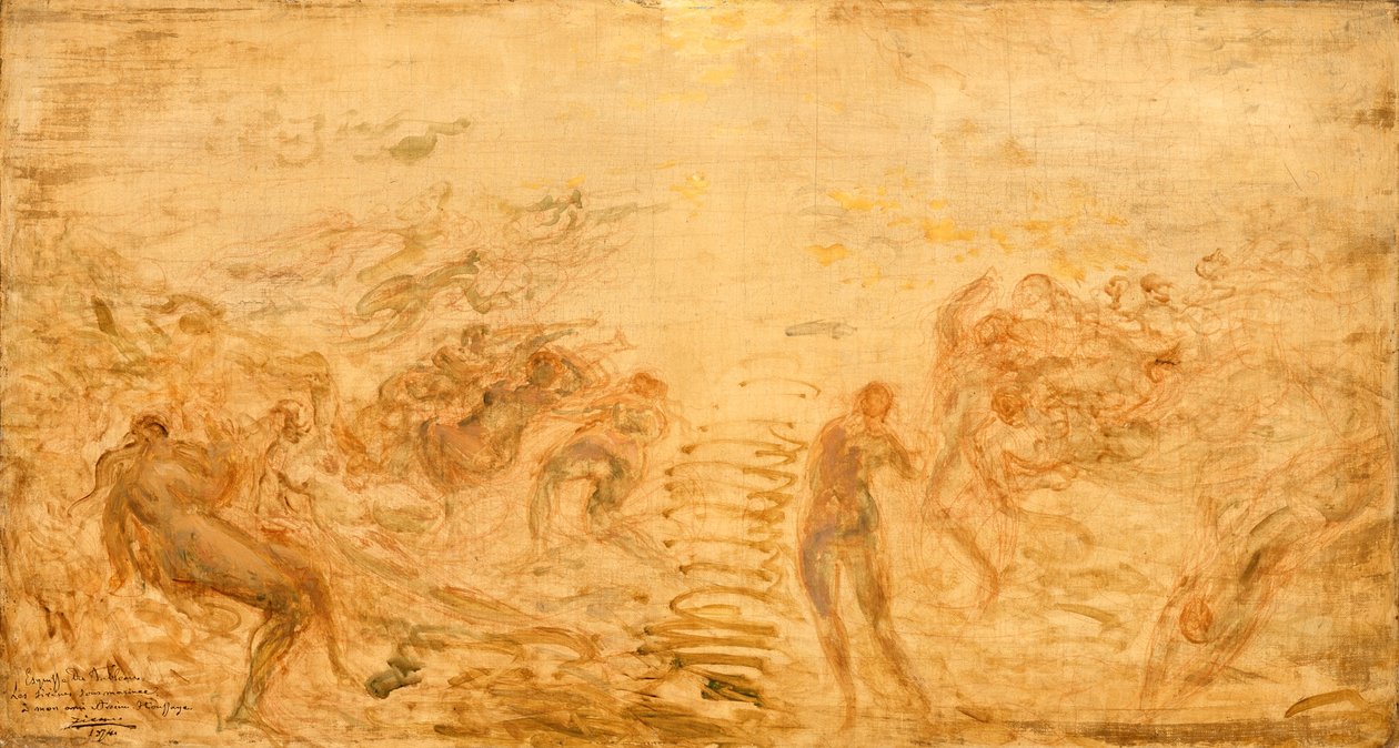 Mořské panny pod vodou, 1874 od Félix Ziem