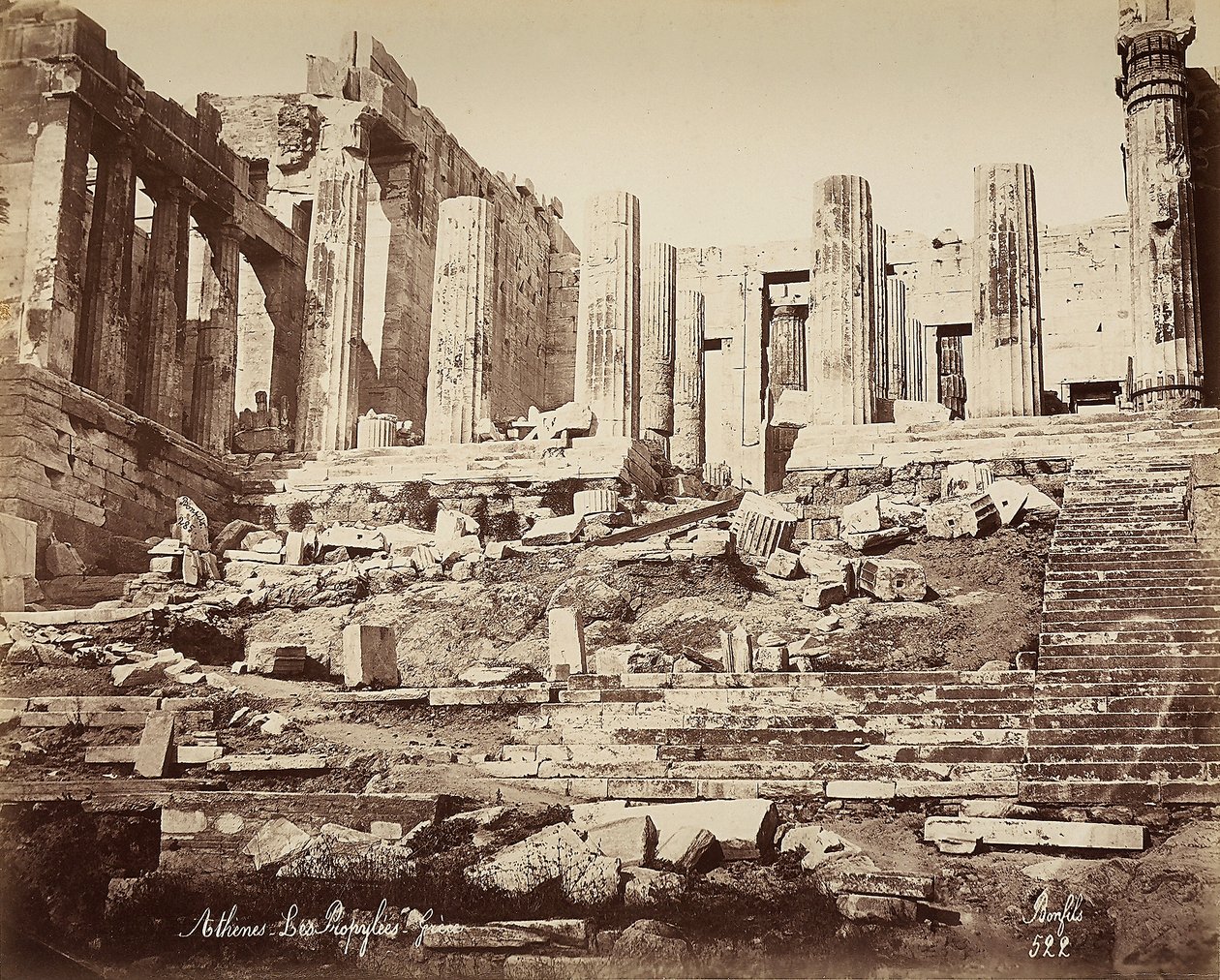 The propylaea of the acropolis in Athens od Félix Bonfils