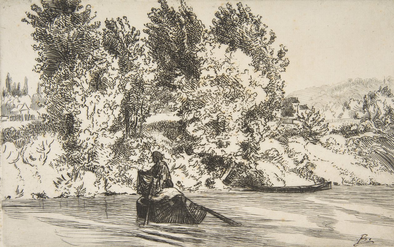Rybář se sítí, 1868. od Felix Bracquemond
