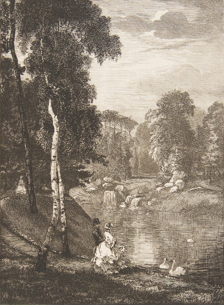 Bois de Boulogne, 1857. od Felix Bracquemond