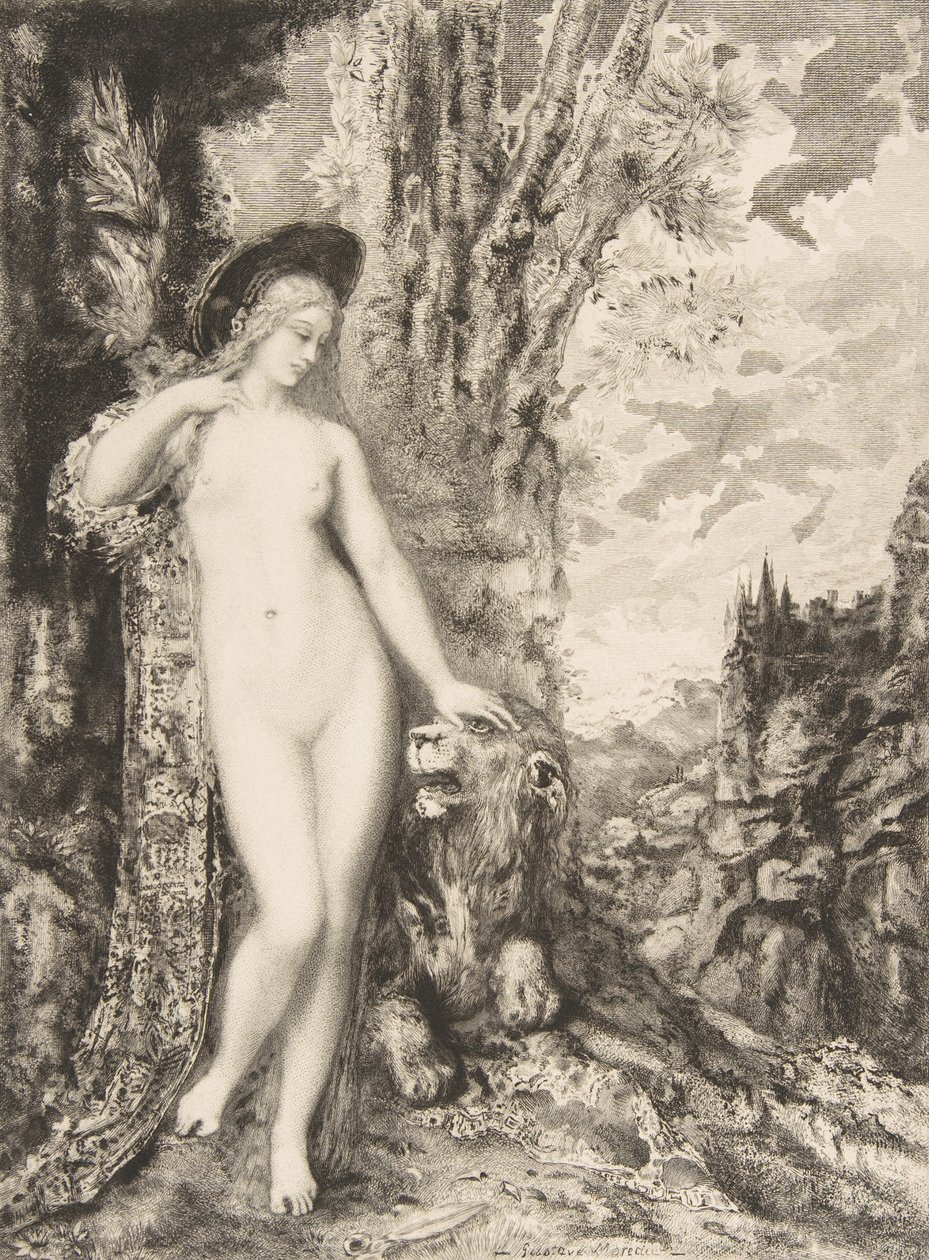 Zamilovaný lev, 1886. od Felix Bracquemond