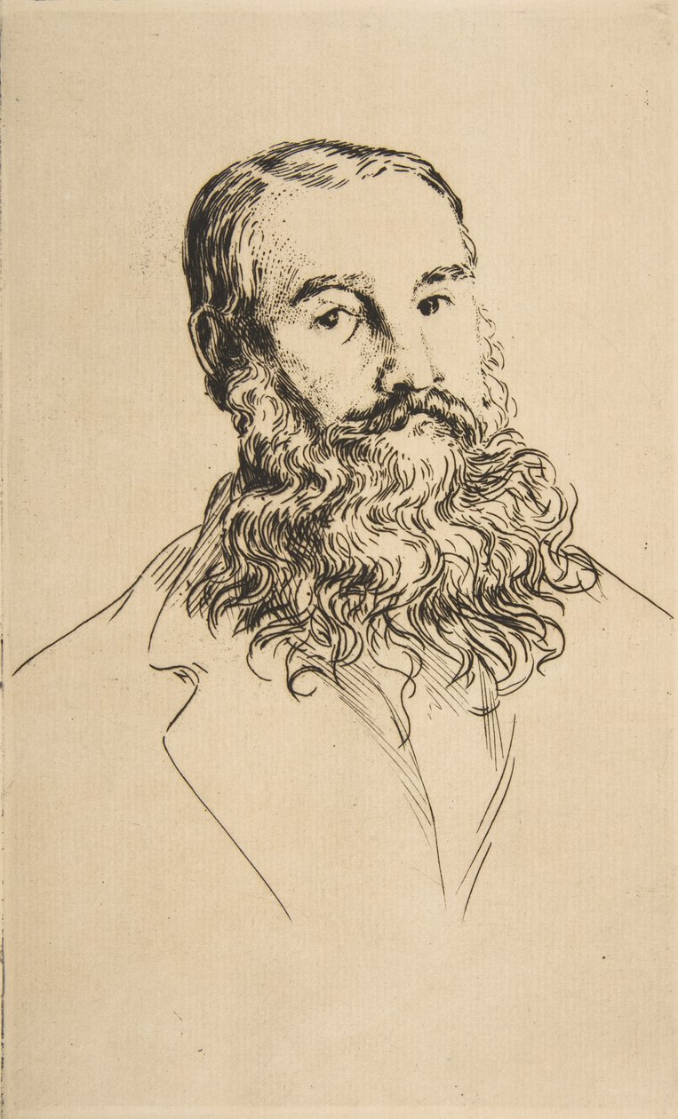 Portrét Charlese Lelanda, 1871. od Felix Bracquemond