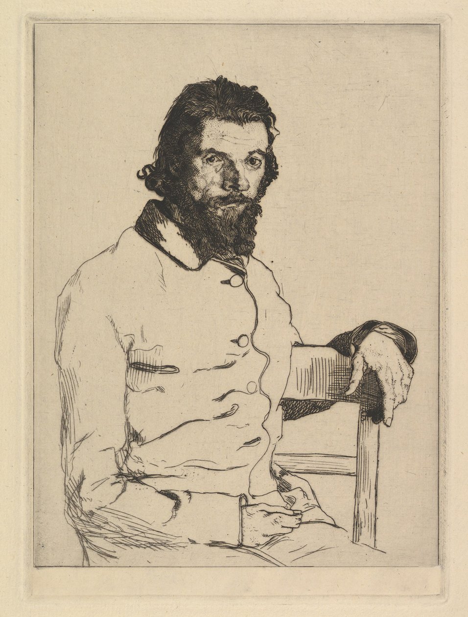 Portrét Charlese Meryona, 1853. od Felix Bracquemond