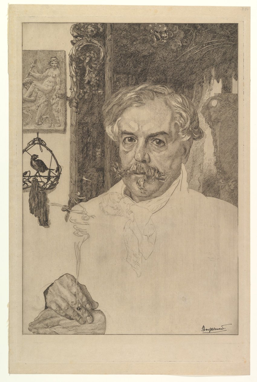 Portrét Edmonda de Goncourt, 1881. od Felix Bracquemond