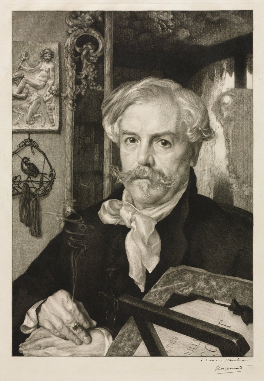 Portrét Edmonda de Goncourt, 1882. od Felix Bracquemond