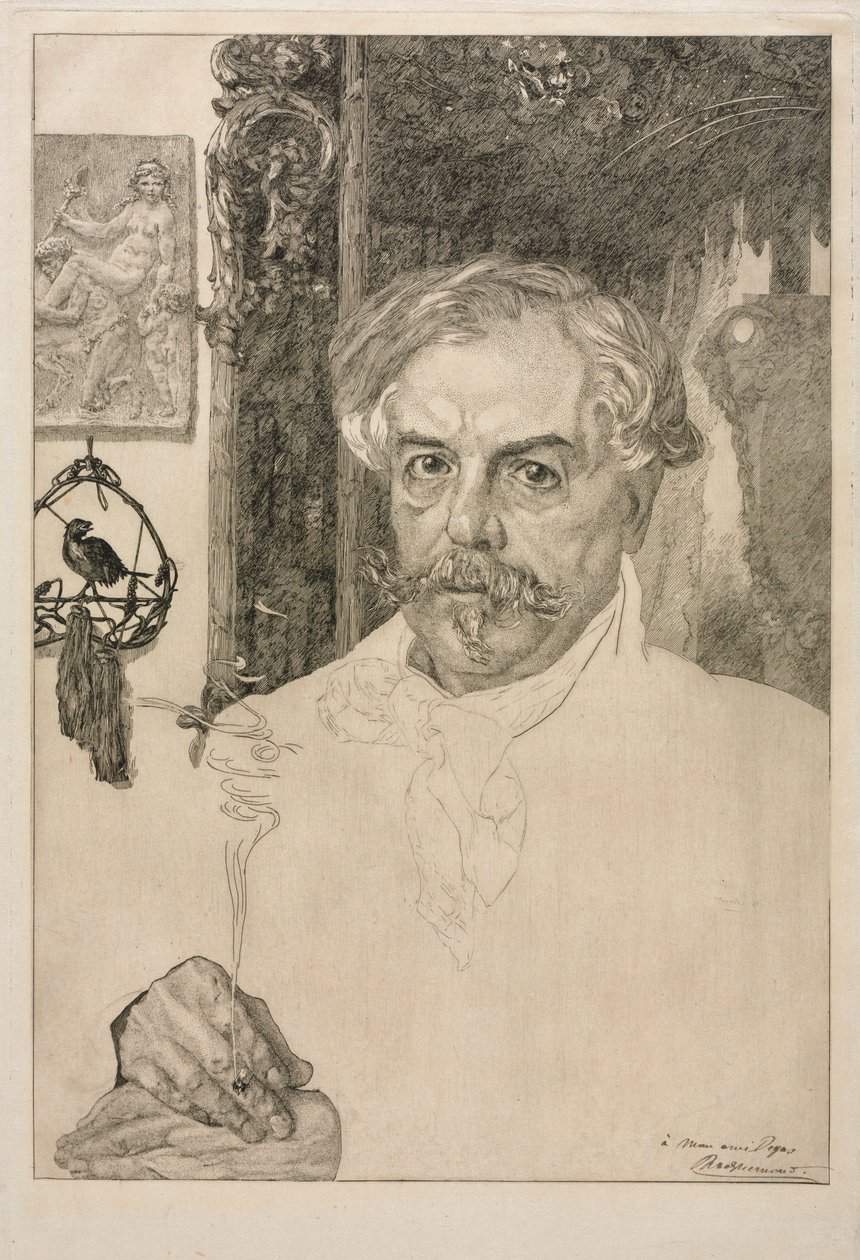 Portrét Edmonda de Goncourt, 1882. od Felix Bracquemond