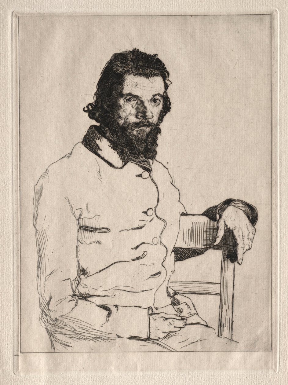 Portrét sedící Meryon. od Felix Bracquemond