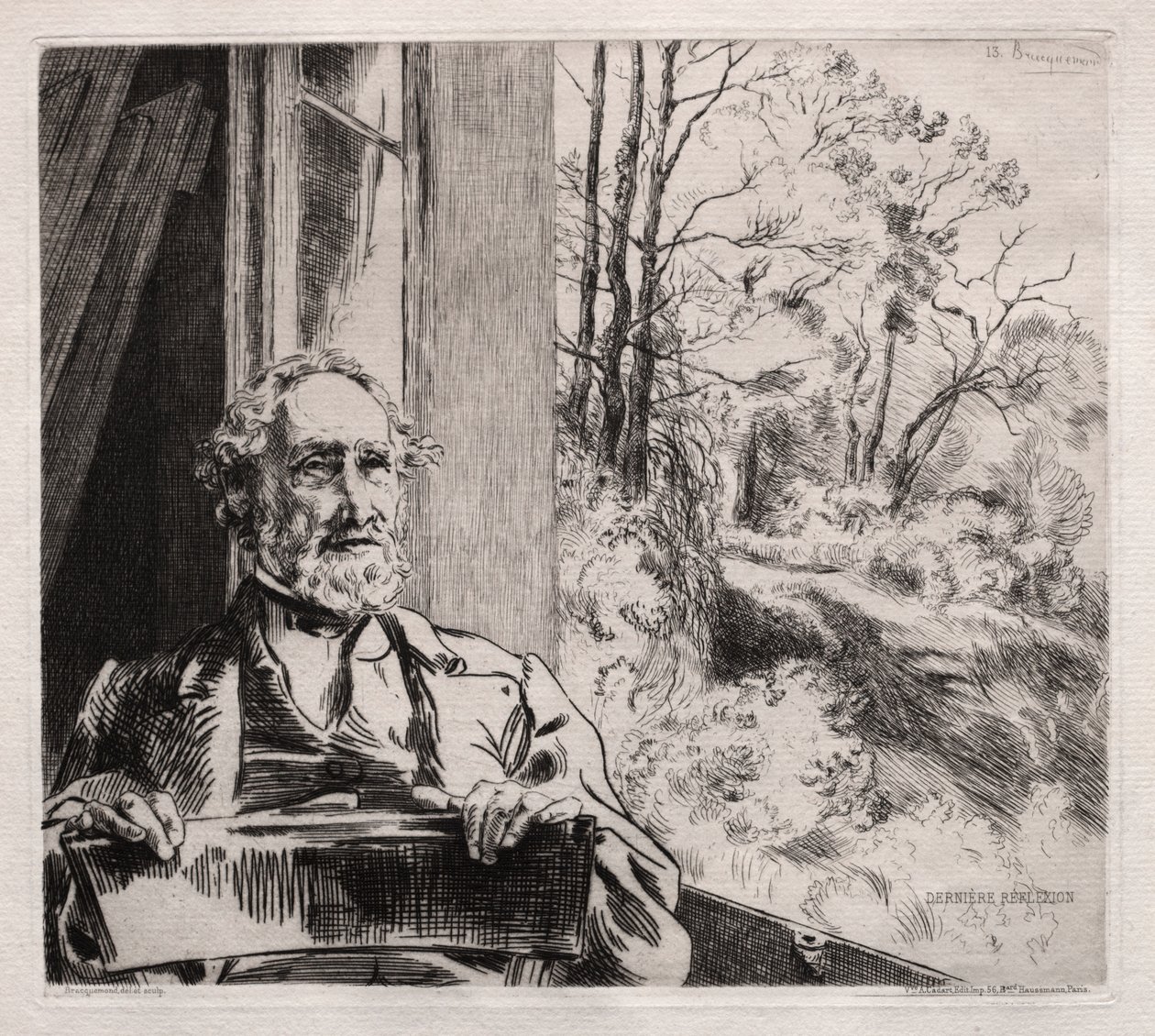 Portrét Meyer Heine, 1860. od Felix Bracquemond