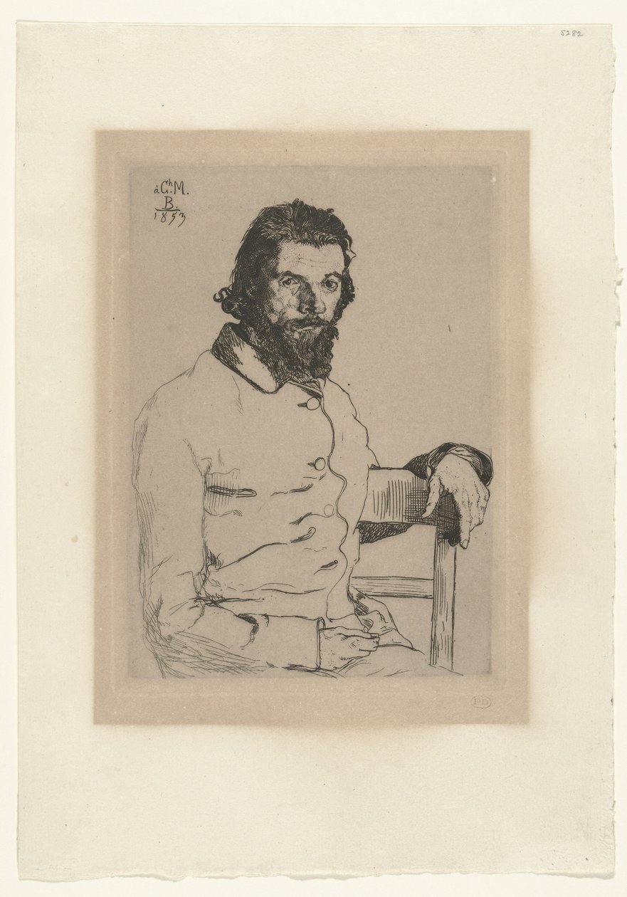 Portrét umělce Charlese Méryona od Felix Bracquemond
