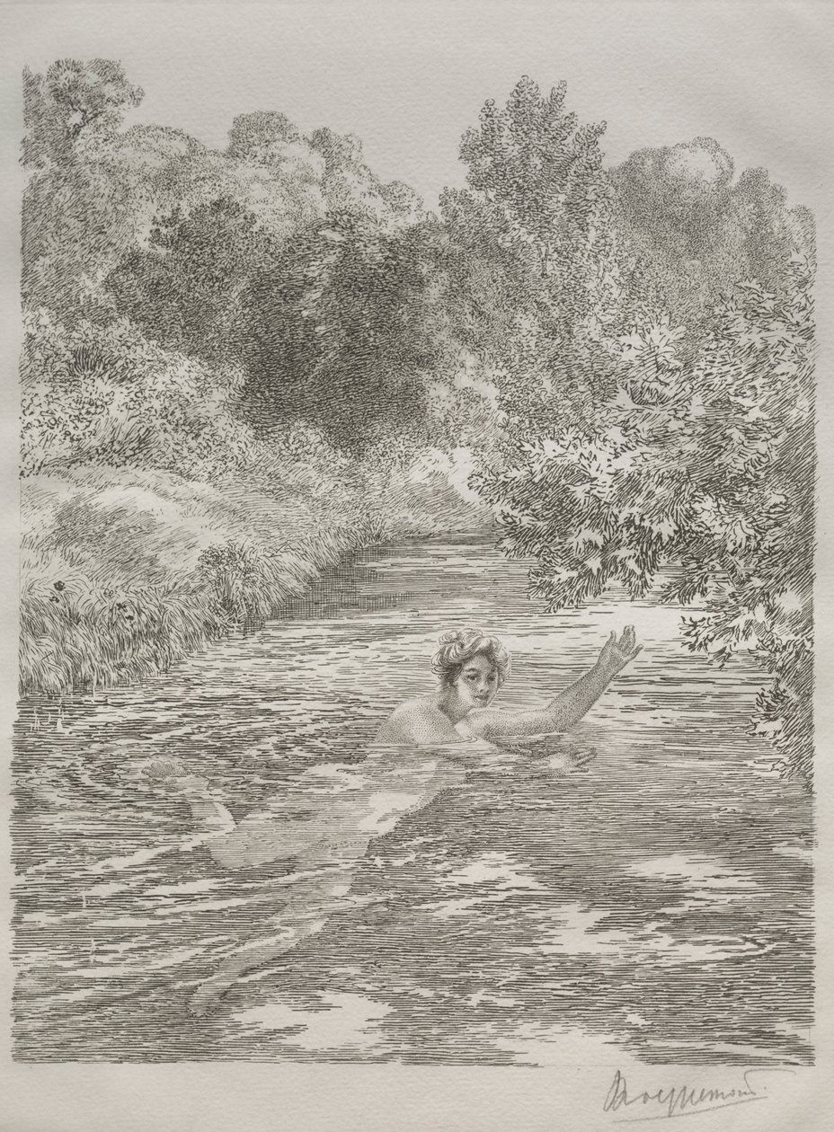 The Bather, c. 1860-70. od Felix Bracquemond