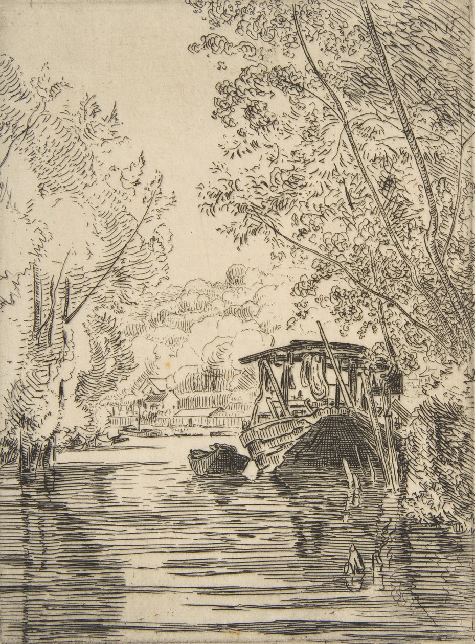 Barvířův člun Bas-Meudon, ca. 1868. od Felix Bracquemond