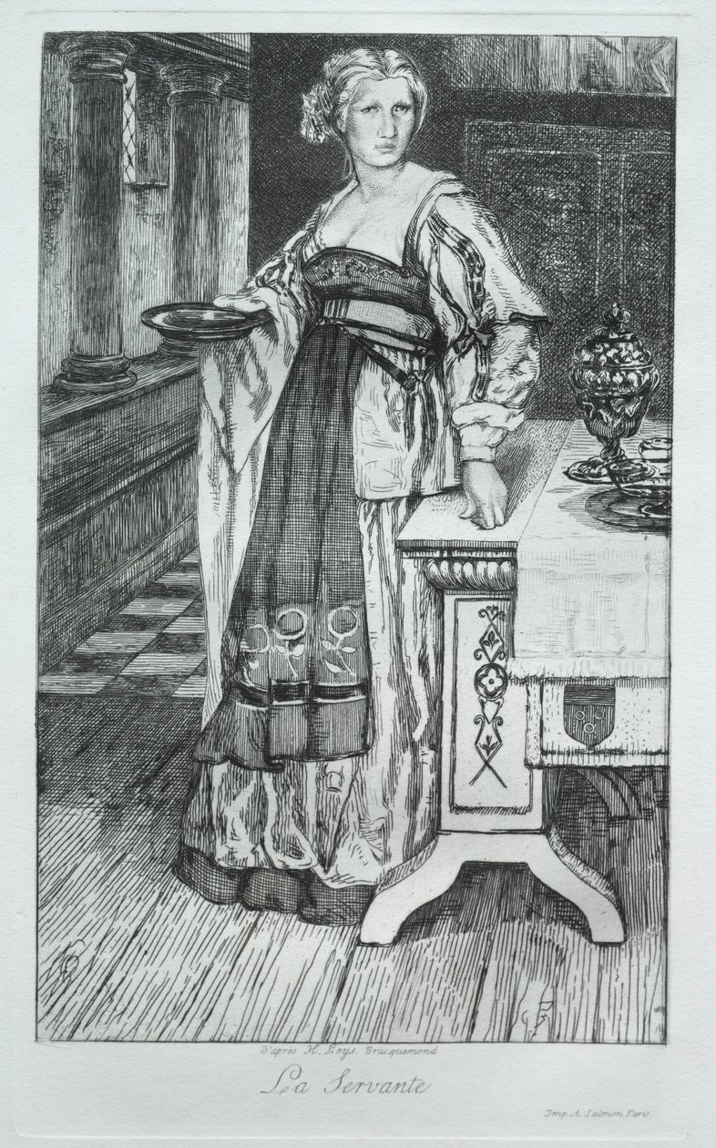 Služka, podle H. Leyse, 1868. od Felix Bracquemond