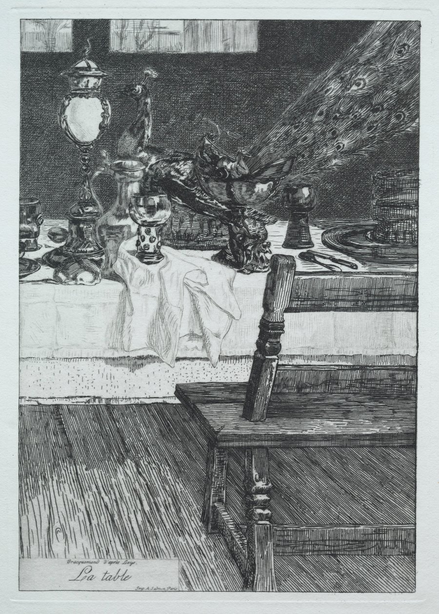 Stůl, podle H. Leyse, 1868. od Felix Bracquemond