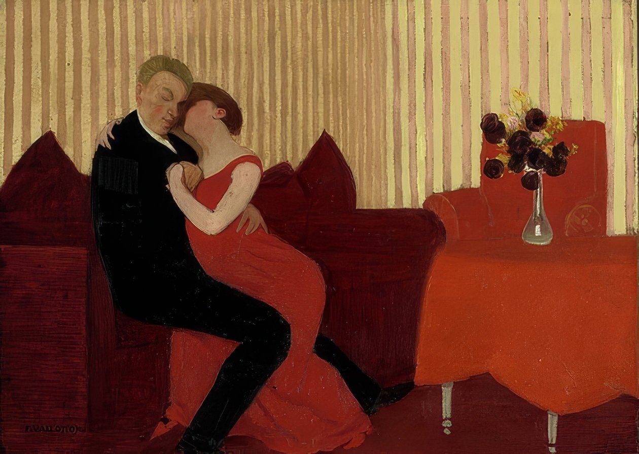 Lež (Le mensonge). 1898 od Felix Edouard Vallotton