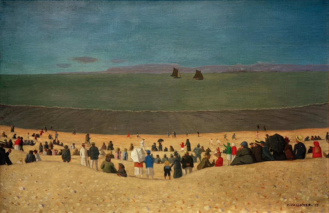 Pláž v Honfleuru od Felix Edouard Vallotton