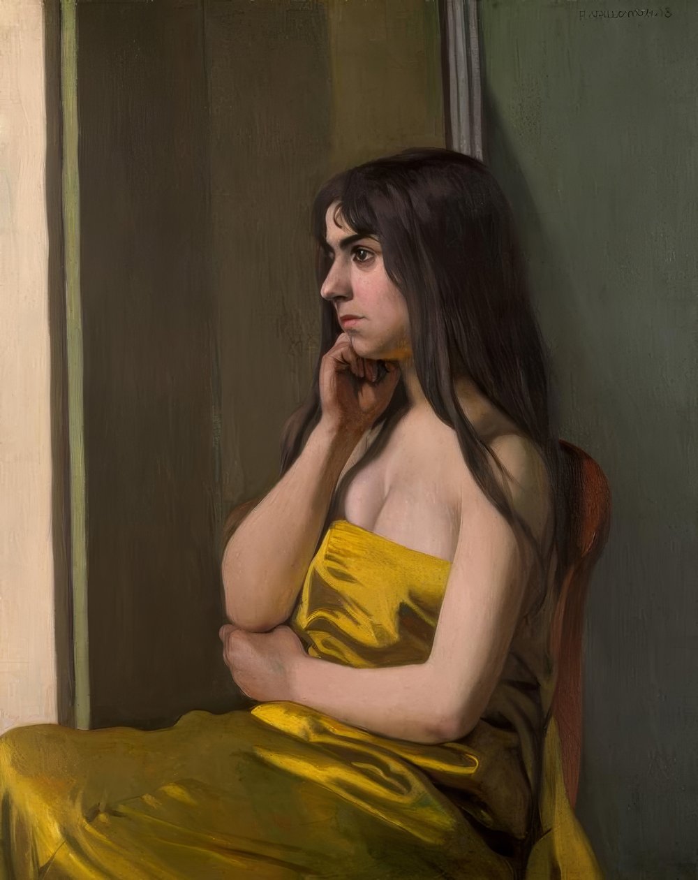 Žlutá látka od Felix Edouard Vallotton