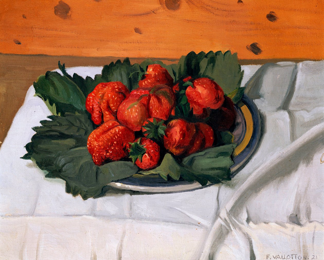 Zátiší s jahodami, 1921 od Felix Edouard Vallotton