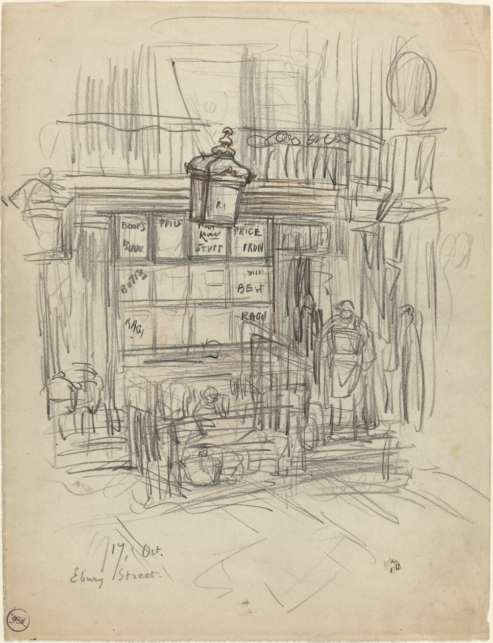 Ebury Street, 1876 nebo 1879. od Felix Hilaire Buhot