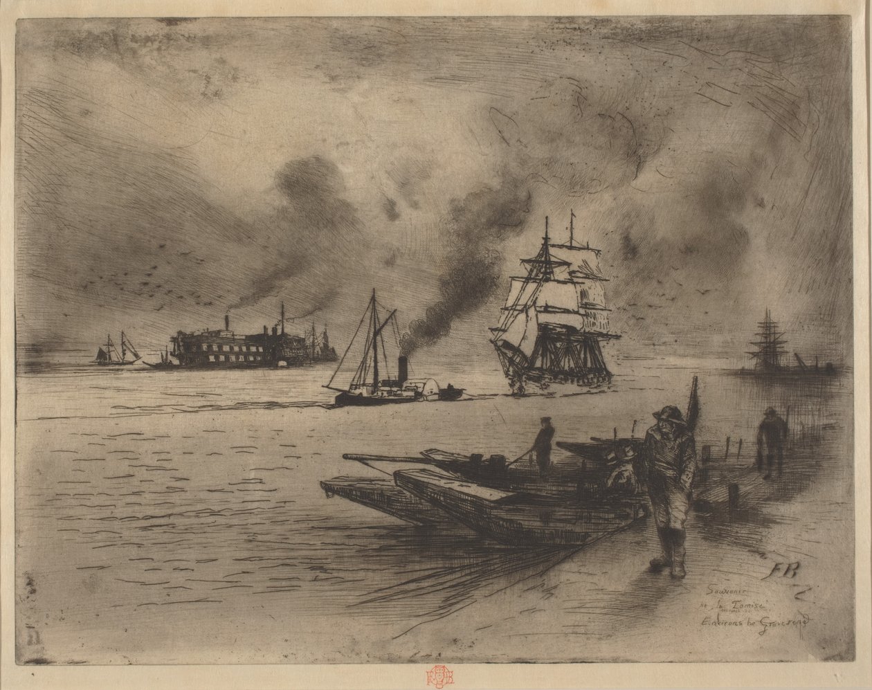 Okolí Gravesendu, 1883. od Felix Hilaire Buhot