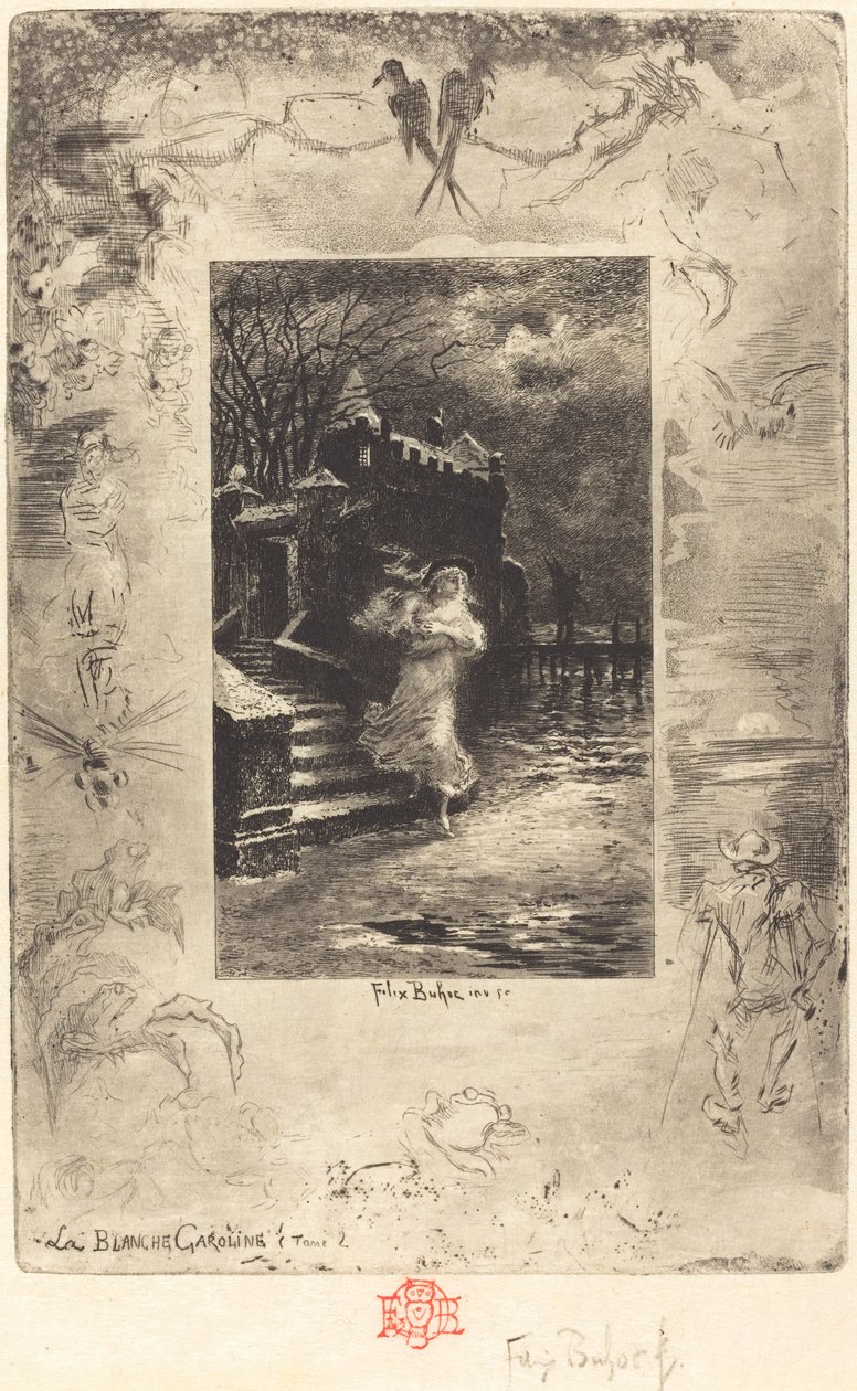 La Blanche Caroline Bledá Caroline, 18791880. od Felix Hilaire Buhot