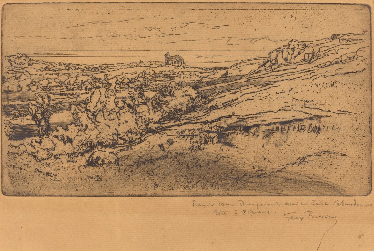 Kaple Saint-Michel v Estre Druhá verze. od Felix Hilaire Buhot