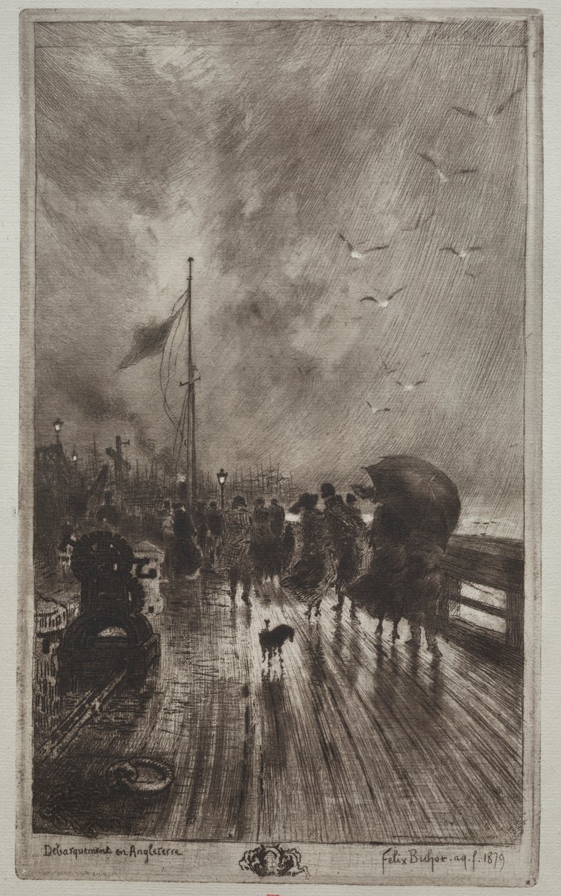 Přistání v Anglii, 1879. od Felix Hilaire Buhot