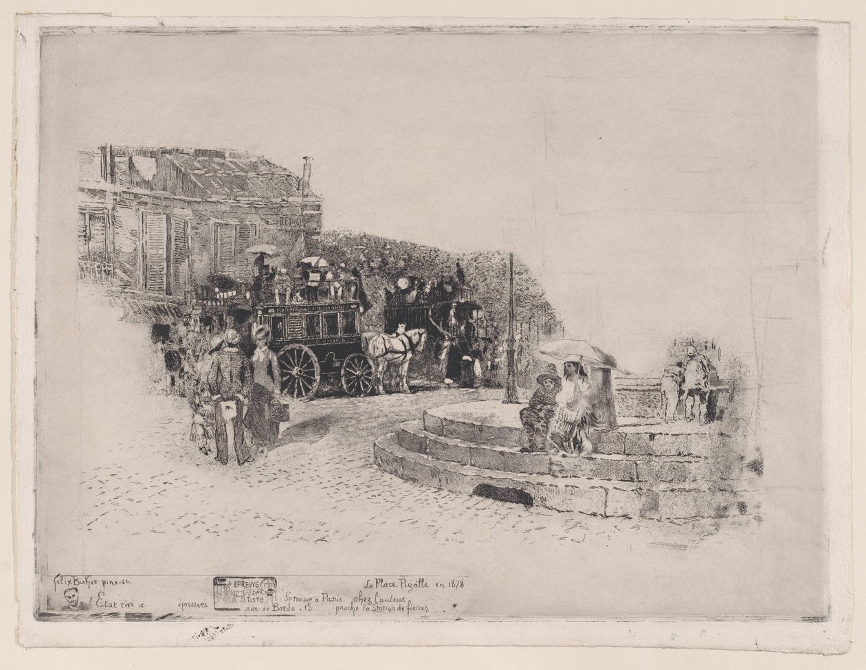 Place Pigalle v roce 1878, 1878-98. od Felix Hilaire Buhot