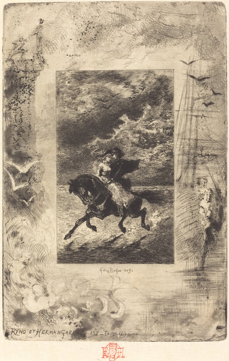 Ryno et Hermangarde, 18791880. od Felix Hilaire Buhot