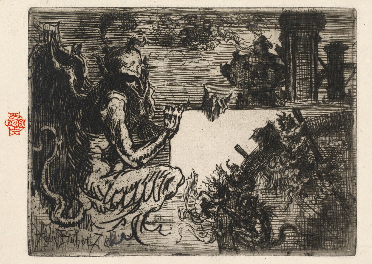 The Demon Printer, 1878. od Felix Hilaire Buhot