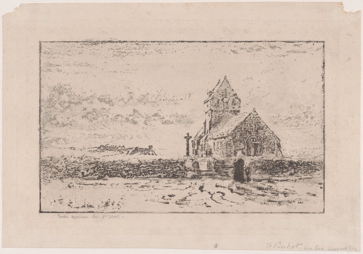 Kostel Jobourg, 1887. od Felix Hilaire Buhot